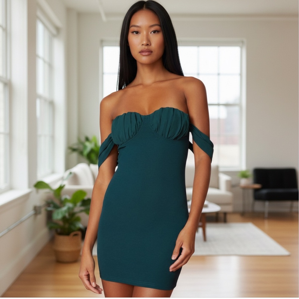 Superdown Revolve‎ Women's S Bandage Bodycon Mini Party Dress Teal EUC